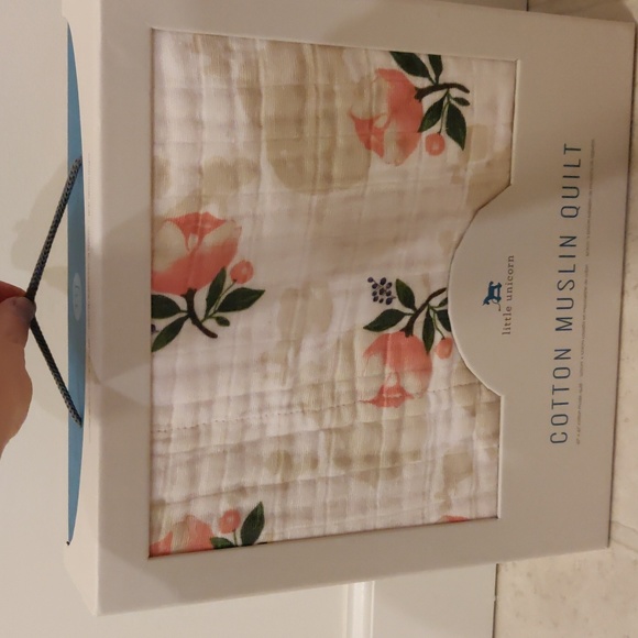 little unicorn Other - New! Multi color, floral 100% cotton muslin quilt baby blanket